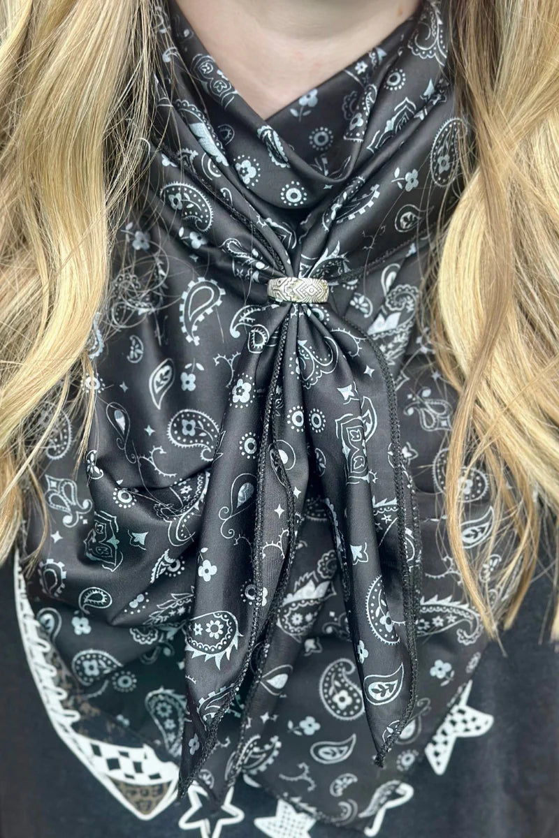 BANDANA BABE BLACK WILD RAG