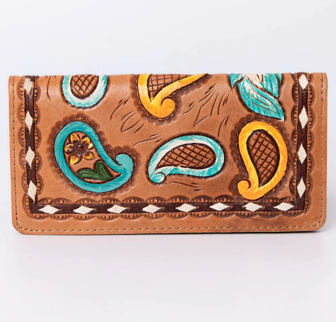 Feather tooled wallet